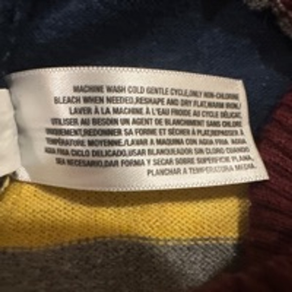 Men's Old Navy Striped Sweater Size M Burgundy Gray - Picture 7 of 7